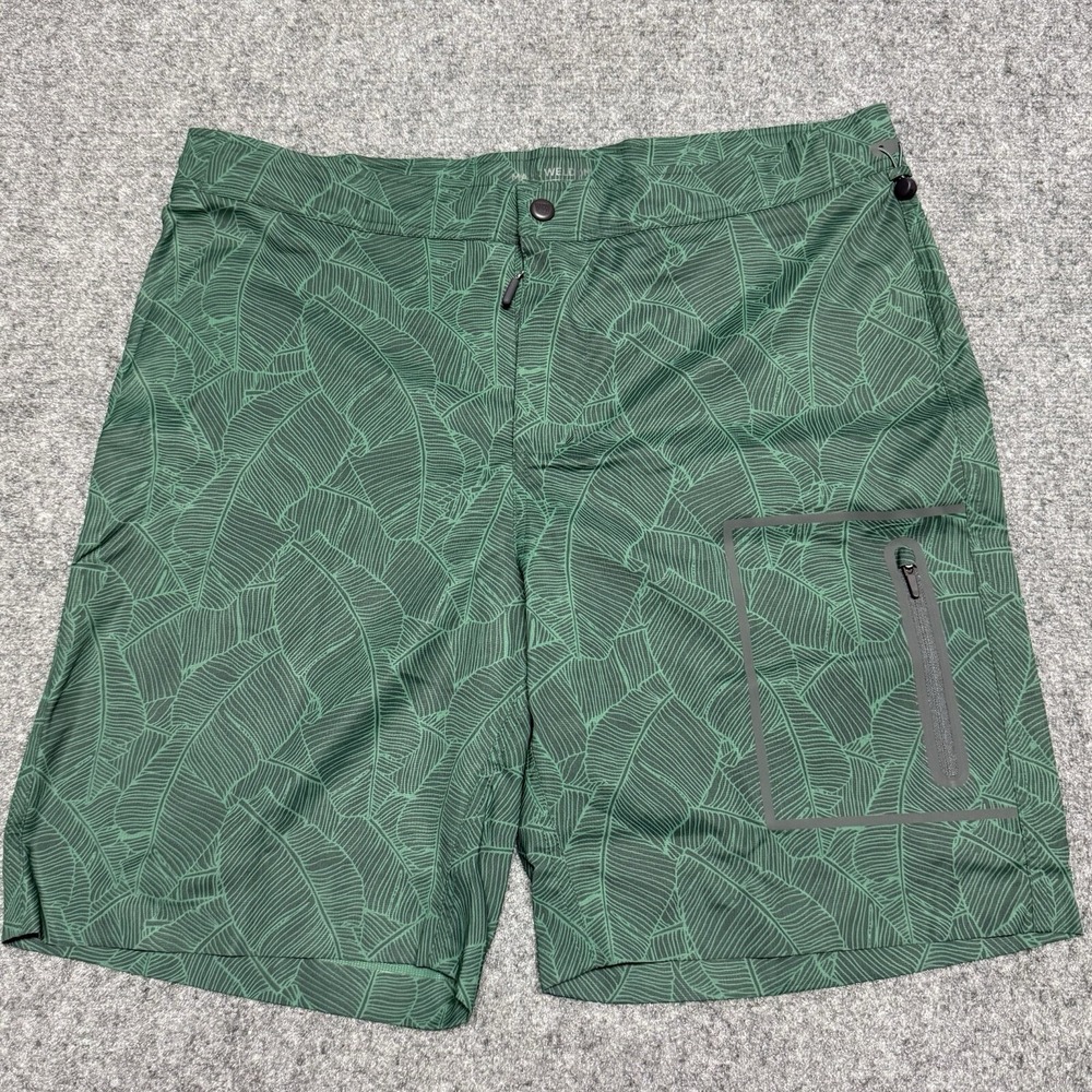 Mack Weldon Shorts Mens XXL Green Hybrid Board Zip Pocket Stretch Swim Stretch